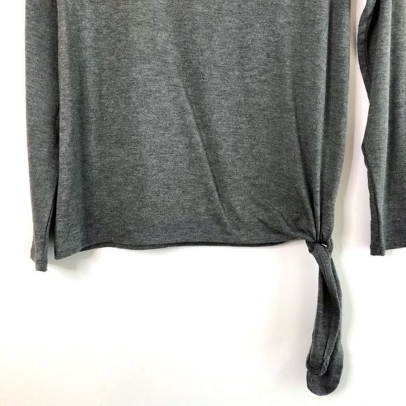 NWT A New Day Soft Side Tie Hem Long Sleeve Top Dark Heather Grey Size Small - Picture 5 of 16